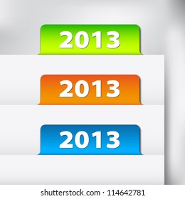 Fresh colorful New Year vector corner for your web site - illustration with 2013