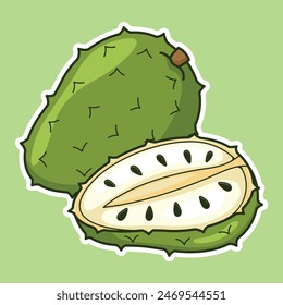 Fresh Colorful Tropical Exotic Fruits Sliced Vector Arts