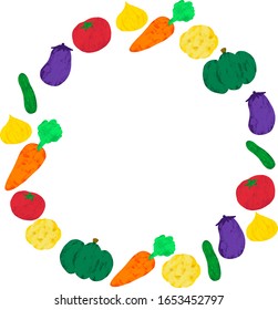 Fresh and colorful vegetables round 
 frame