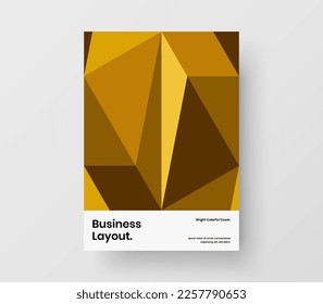 Fresh company identity design vector template. Clean geometric pattern pamphlet layout.