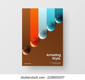 Fresh company identity vector design template. Trendy 3D balls annual report illustration.