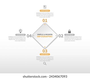 Diseño infográfico fresco y conciso. Plantilla de infografía vectorial.