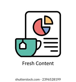 Fresh Content vector filled outline design  illustration. Business And Management Symbol on White background EPS 10 File