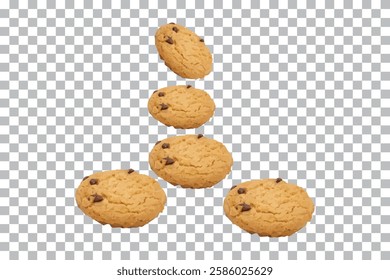 Fresh Cookies isolated on transparent background