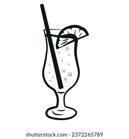 Fresh cool drink hand drawn vector icon.
