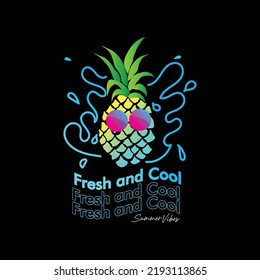 Fresh and Cool Summer Vibes Artwork. Editable Vector File