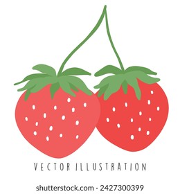 Fresh Coquette strawberry vector illustration