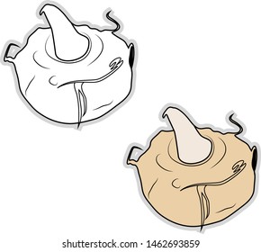 Cormo fresco, ilustración, vector sobre fondo blanco.