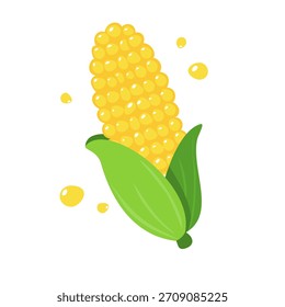 Caricatura de maíz fresco. Ilustración vegetal. Puede ser utilizado para el Fondo de pantalla y la etiqueta engomada