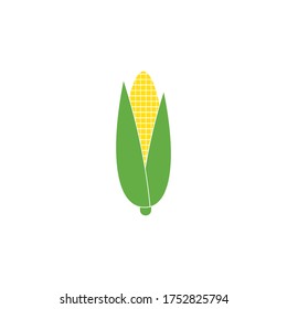 fresh corn illustration logoo vector