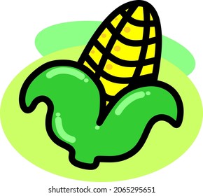 Fresh Corn With Open Leaves