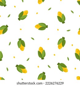 fresh corn with ornament seamless pattern healthy food element