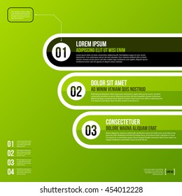 Fresh corporate chart template in flat style on green background. Useful for presentations or advertising. Vector template.