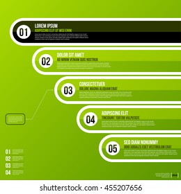 Fresh corporate chart template in flat style on green background. Useful for presentations or advertising. Vector template.