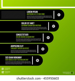 Fresh corporate chart template in flat style on green background. Useful for presentations or advertising. Vector template.