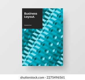 Fresh corporate cover design vector illustration. Abstract mosaic pattern placard layout.