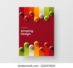 Frische Vorlage für Vektorgrafiken der Corporate Cover. Geometrisches, realistisches Bällleitungskonzept.
