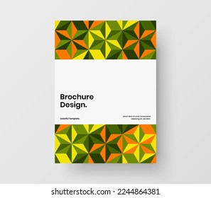 Fresh corporate identity A4 design vector template. Unique mosaic tiles presentation concept.