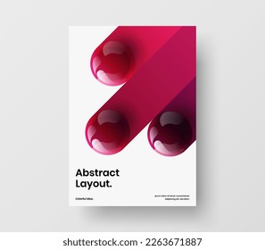 Fresh corporate identity design vector illustration. Bright realistic balls booklet concept.