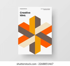 Fresh corporate identity vector design template. Vivid mosaic shapes journal cover illustration.