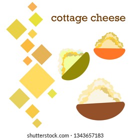 Fresh cottage cheese, dairy products, vector background