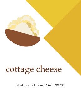 Fresh cottage cheese, dairy products, vector background