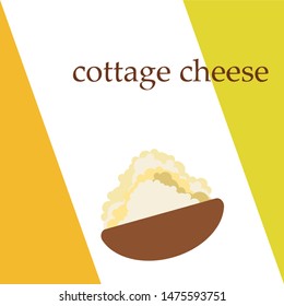 Fresh cottage cheese, dairy products, vector background