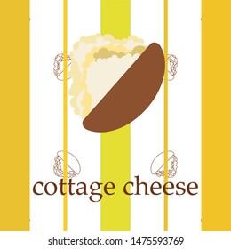 Fresh cottage cheese, dairy products, vector background