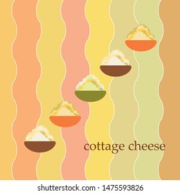 Fresh cottage cheese, dairy products, vector background