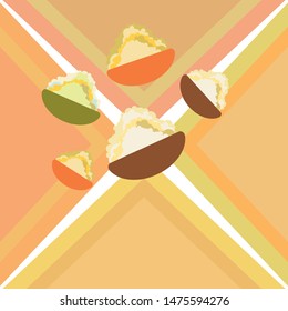 Fresh cottage cheese, dairy products, vector background