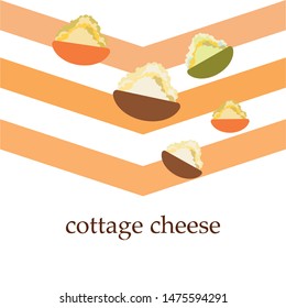 Fresh cottage cheese, dairy products, vector background