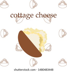 Fresh cottage cheese, dairy products, vector background