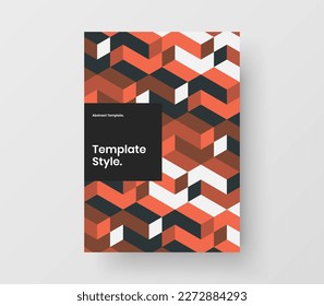 Plantilla de diseño de vector A4 de cubierta nueva. Diseño de banner de azulejos geométricos multicolores.
