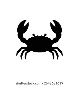 Fresh crab with claws raised on white background