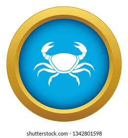 Fresh crab icon blue vector isolated on white background for any design