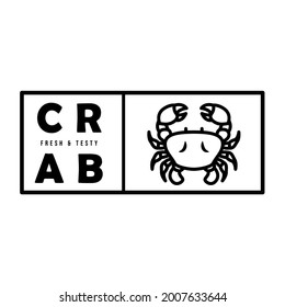 Fresh crab logo emblem label seafood vector icon illustration