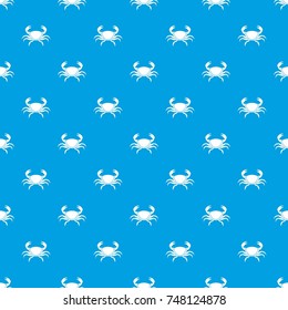 Fresh crab pattern repeat seamless in blue color for any design. Vector geometric illustration
