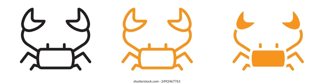 Fresh Crabs Icon für Meeresfrüchte-Restaurants, Meeresbiologie-Studien und kulinarische Köstlichkeiten an der Küste
