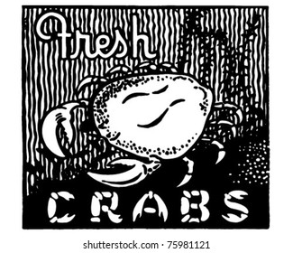 Fresh Crabs - Retro Ad Art Banner