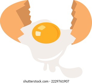 Fresh cracked egg isolated on white
