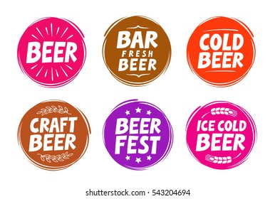 Fresh craft beer, brewery symbol. Vector elements for design menu restaurant, cafe or pub