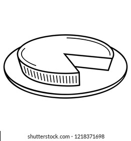 Fresh Cream Cakes & Custard Tarts. Vector flat outline icon illustration isolated on white background.