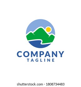 plantilla de logotipo de montaña creativa