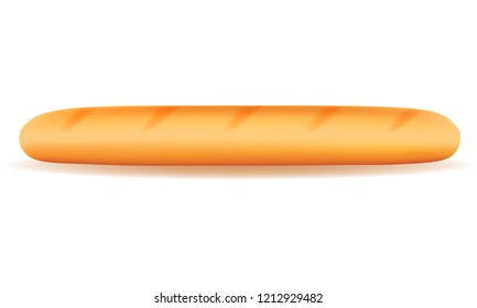 fresh crisp bread baguette bun loaf stock vector illustration isolated on white background
