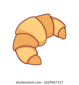 Fresh croissant icon isolated on white background.