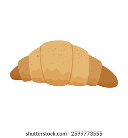 Fresh croissant isolated on white background. Vector illustration in flat style.