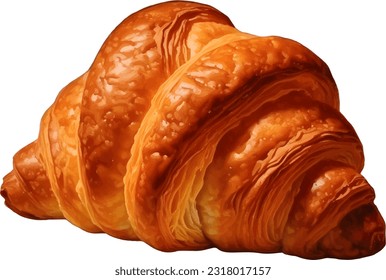 Fresh croissant on white background