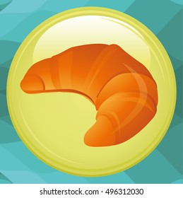 fresh croissant on white background