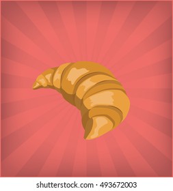 Fresh Croissant in Shine style background