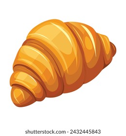 Ilustración vectorial de croissant fresco sobre fondo blanco